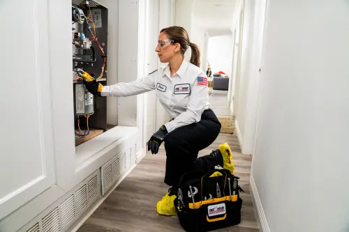 One Hour HVAC tech performing heat tune up